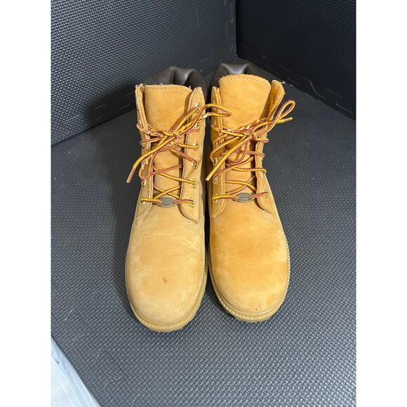 Timberland 6 Inch Waterproof Boots Wheat Nubuck Leather Shoes Womens Size 7.5 - Picture 2 of 8